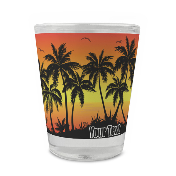 Custom Tropical Sunset Glass Shot Glass - 1.5 oz - Set of 4 (Personalized)