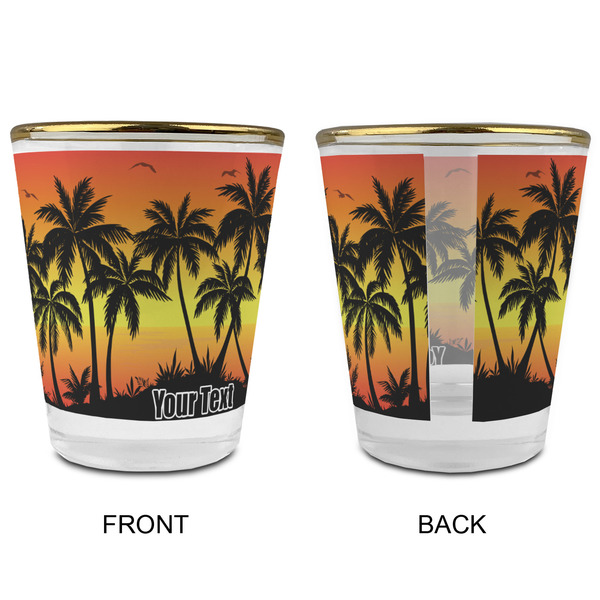 Tropical Sunset Glass Shot Glass - with gold rim - APPROVAL