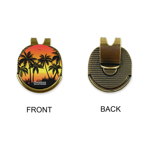 Tropical Sunset Golf Ball Hat Clip Marker - Apvl - GOLD