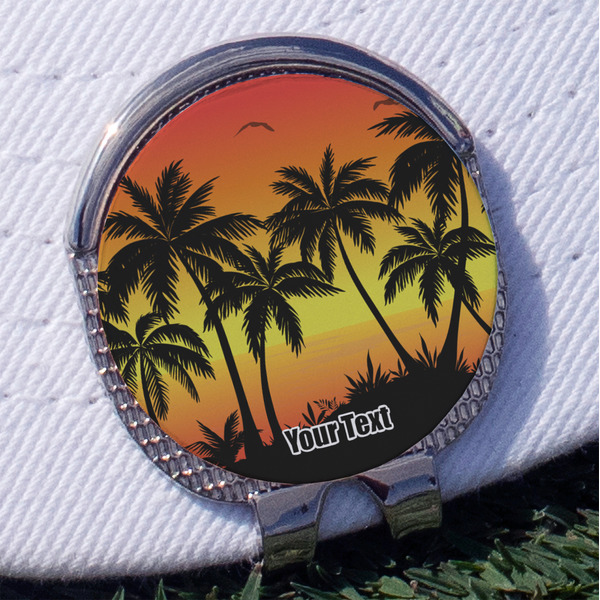 Custom Tropical Sunset Golf Ball Marker - Hat Clip