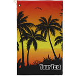 Tropical Sunset Golf Towel - Poly-Cotton Blend - Small w/ Name or Text