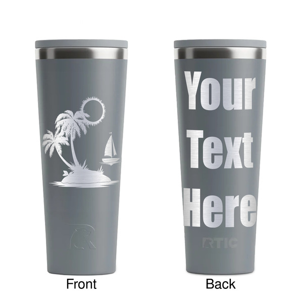Tropical Sunset Grey RTIC Everyday Tumbler - 28 oz. - Front and Back