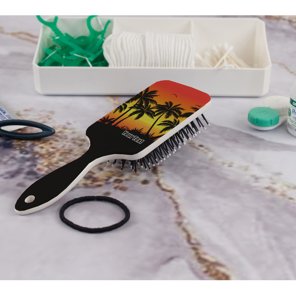 Tropical Sunset Hair Brush - In Bathroom