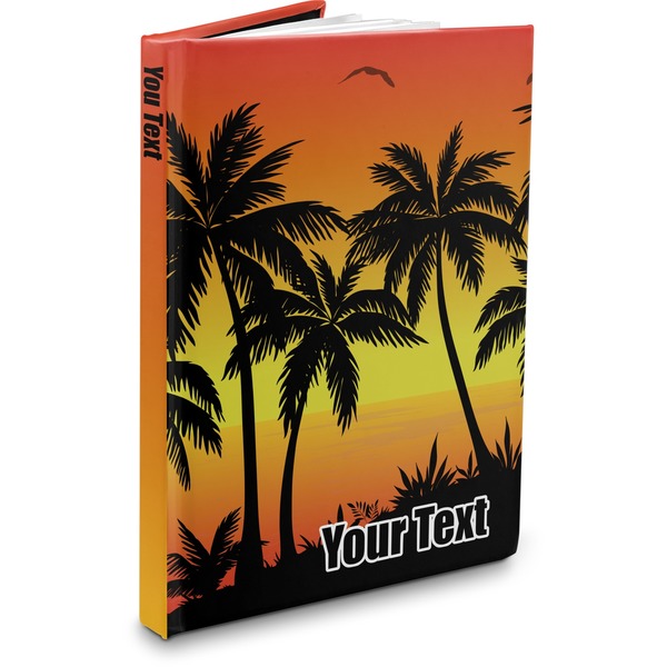 Custom Tropical Sunset Hardbound Journal - 7.25" x 10" (Personalized)
