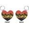 Tropical Sunset Heart Keychain (Front + Back)