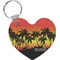 Tropical Sunset Heart Keychain (Personalized)