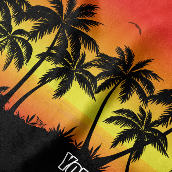 Tropical Sunset Hooded Baby Towel- Detail Close Up