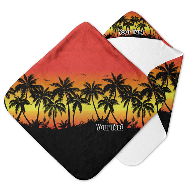 Custom Tropical Sunset Hooded Baby Towel (Personalized)