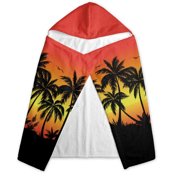 Tropical Sunset Hooded Towel - Folded