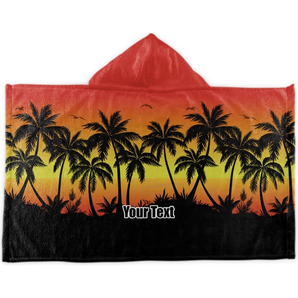 Custom Tropical Sunset Kids Hooded Towel (Personalized)