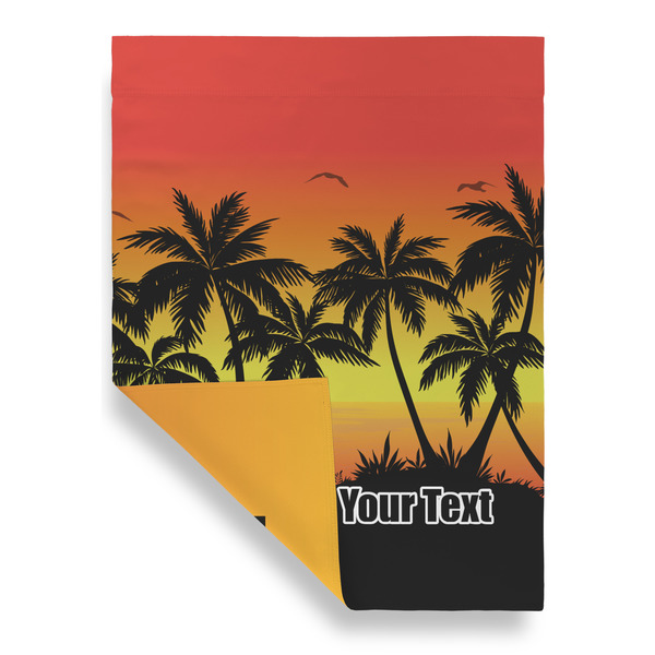 Tropical Sunset House Flags - Double Sided - FRONT FOLDED