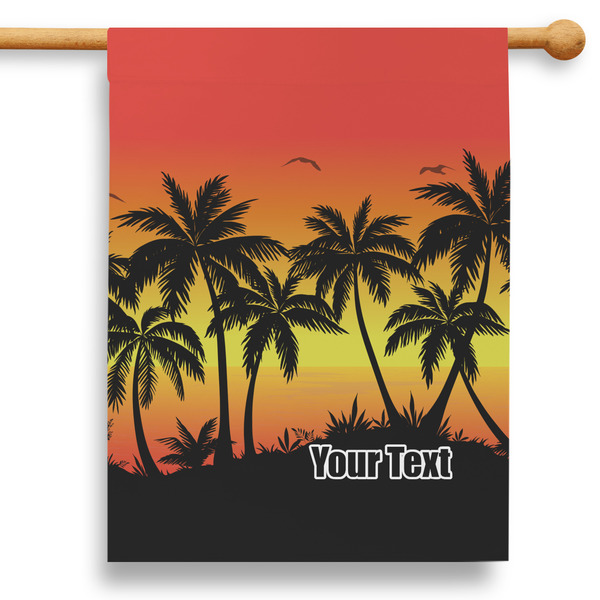 Custom Tropical Sunset 28" House Flag - Double Sided (Personalized)
