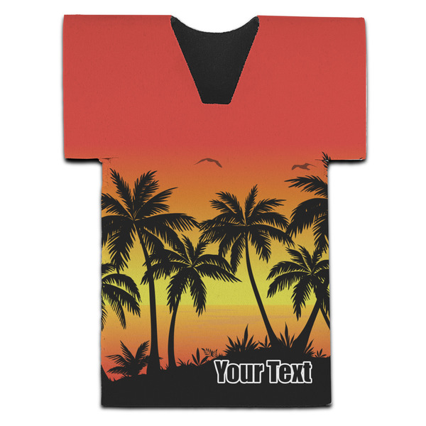 Custom Tropical Sunset Jersey Bottle Cooler (Personalized)