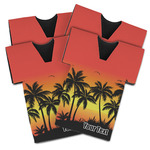 Tropical Sunset Jersey Bottle Cooler - Set of 4 (Personalized)
