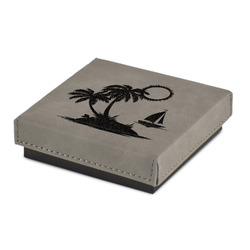 Tropical Sunset Jewelry Gift Box - Engraved Leather Lid