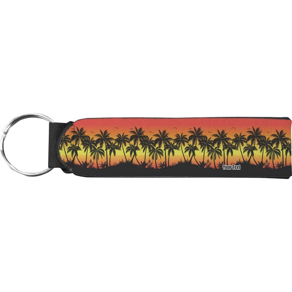 Custom Tropical Sunset Neoprene Keychain Fob (Personalized)