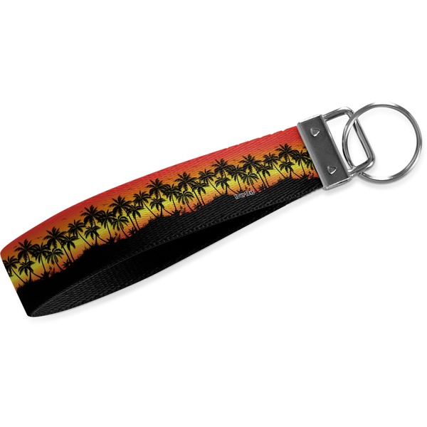 Custom Tropical Sunset Webbing Keychain Fob - Small (Personalized)