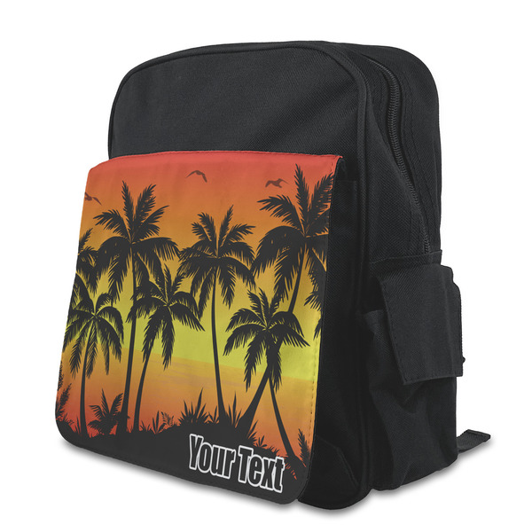 Custom Tropical Sunset Preschool Backpack (Personalized)