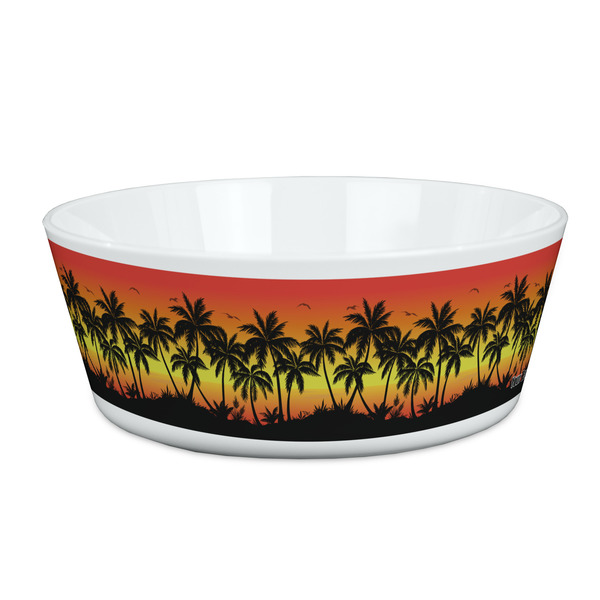 Custom Tropical Sunset Kid's Bowl (Personalized)