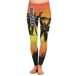 Tropical Sunset Ladies Leggings - Large (Personalized)