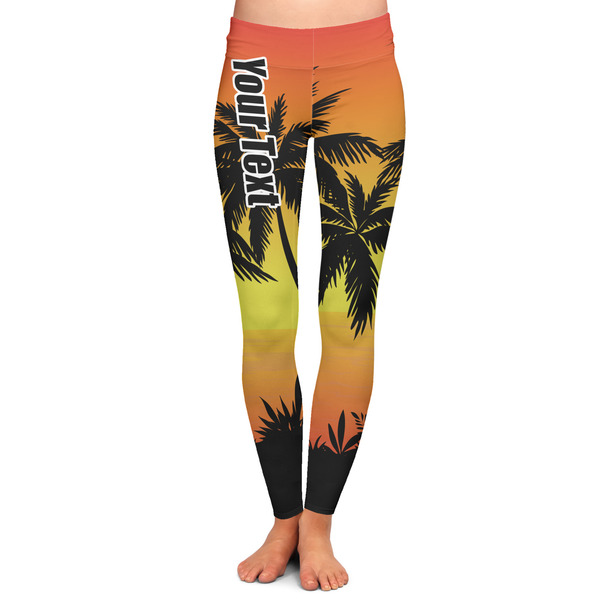 Custom Tropical Sunset Ladies Leggings - 2X-Large (Personalized)