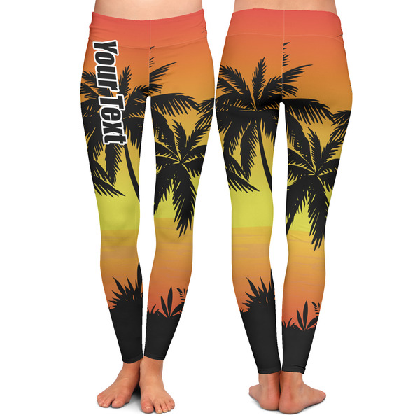 Tropical Sunset Ladies Leggings - Front and Back