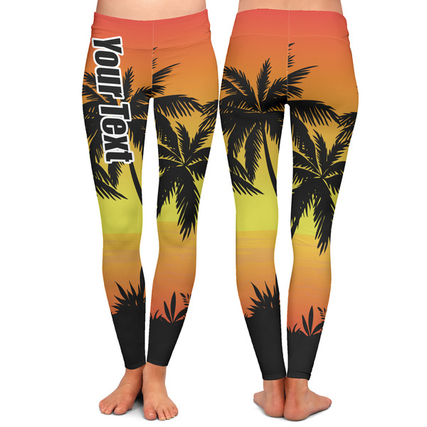 Tropical Sunset Ladies Leggings - Front and Back