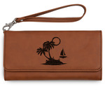 Tropical Sunset Ladies Leatherette Wallet - Laser Engraved - Rawhide