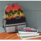 Tropical Sunset Large Backpack - Gray - On Desk