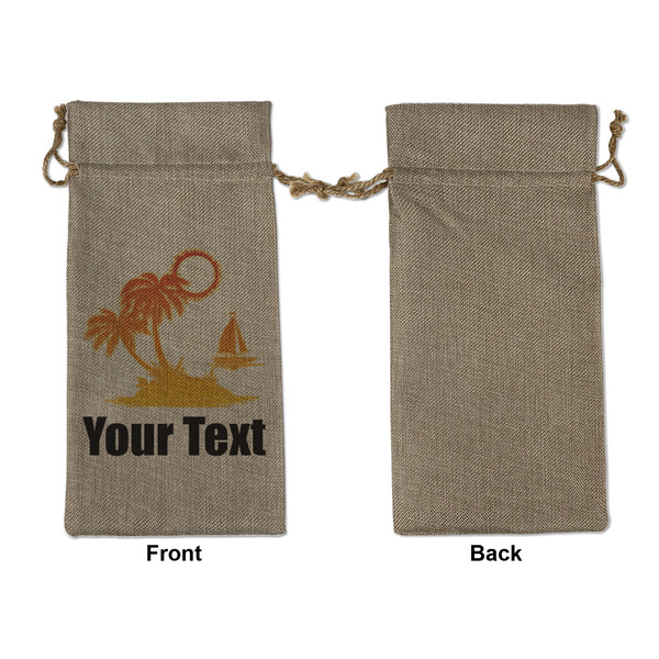 Tropical Sunset Large Burlap Gift Bags - Front Approval