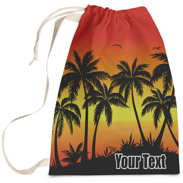 Custom Tropical Sunset Laundry Bag - Large (Personalized)