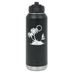 Tropical Sunset Water Bottles - Laser Engraved - Front & Back