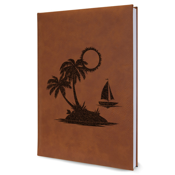 Custom Tropical Sunset Leather Sketchbook - Large - Double Sided (Personalized)