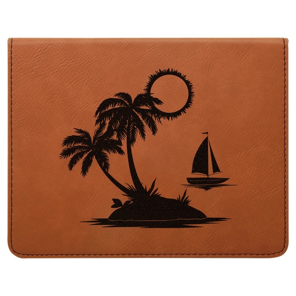 Tropical Sunset Leatherette 4-Piece Wine Tool Set Flat