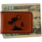 Tropical Sunset Leatherette Magnetic Money Clip - Double Sided (Personalized)