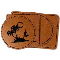 Tropical Sunset Faux Leather Iron On Patch
