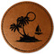 Tropical Sunset Leatherette Patches - Round