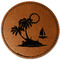 Tropical Sunset Faux Leather Iron On Patch - Round