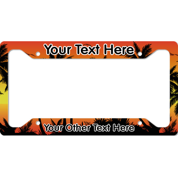 Custom Tropical Sunset License Plate Frame - Style A (Personalized)