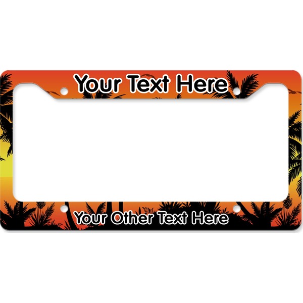 Custom Tropical Sunset License Plate Frame - Style B (Personalized)