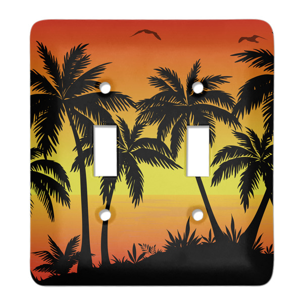 Custom Tropical Sunset Light Switch Cover (2 Toggle Plate)