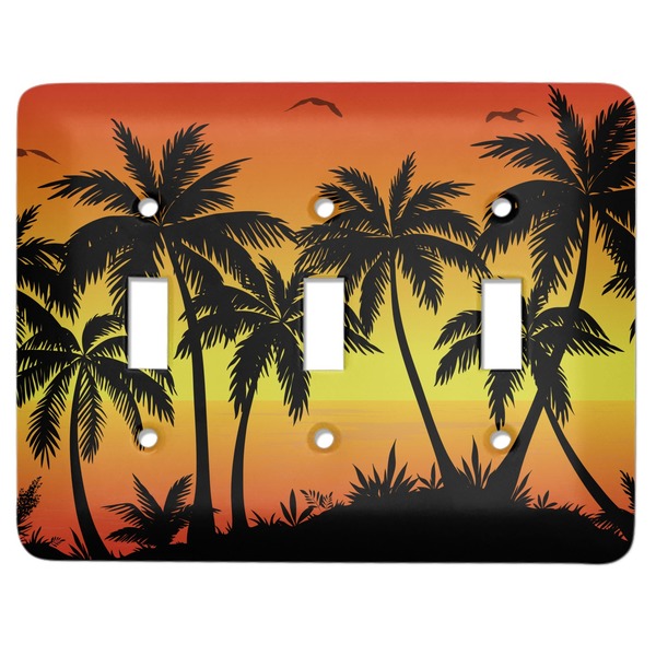 Custom Tropical Sunset Light Switch Cover (3 Toggle Plate)