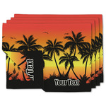 Tropical Sunset Double-Sided Linen Placemat - Set of 4 w/ Name or Text