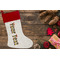 Tropical Sunset Linen Stocking w/Red Cuff - Flat Lay (LIFESTYLE)