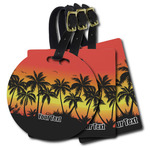 Tropical Sunset Plastic Luggage Tag (Personalized)