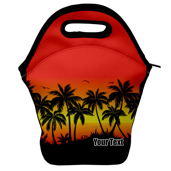 Custom Tropical Sunset Lunch Bag w/ Name or Text