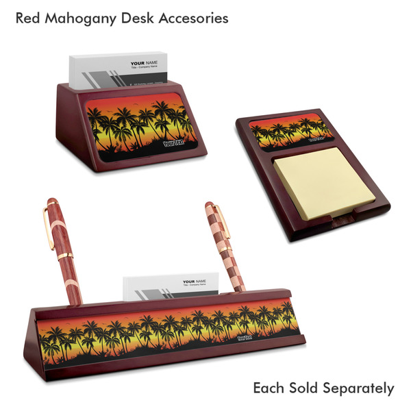 Tropical Sunset Mahogany Desk Accessories