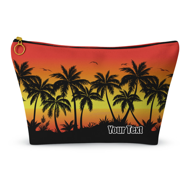 Custom Tropical Sunset Makeup Bag - Large - 12.5"x7" (Personalized)