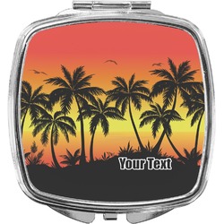 Tropical Sunset Compact Makeup Mirror (Personalized)