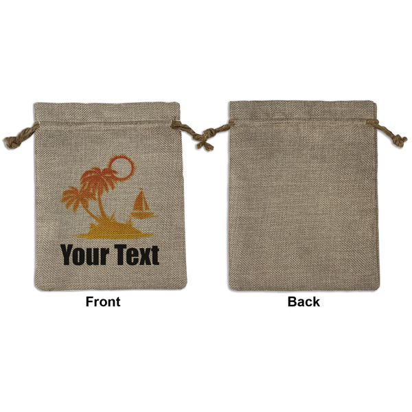 Tropical Sunset Medium Burlap Gift Bag - Front Approval